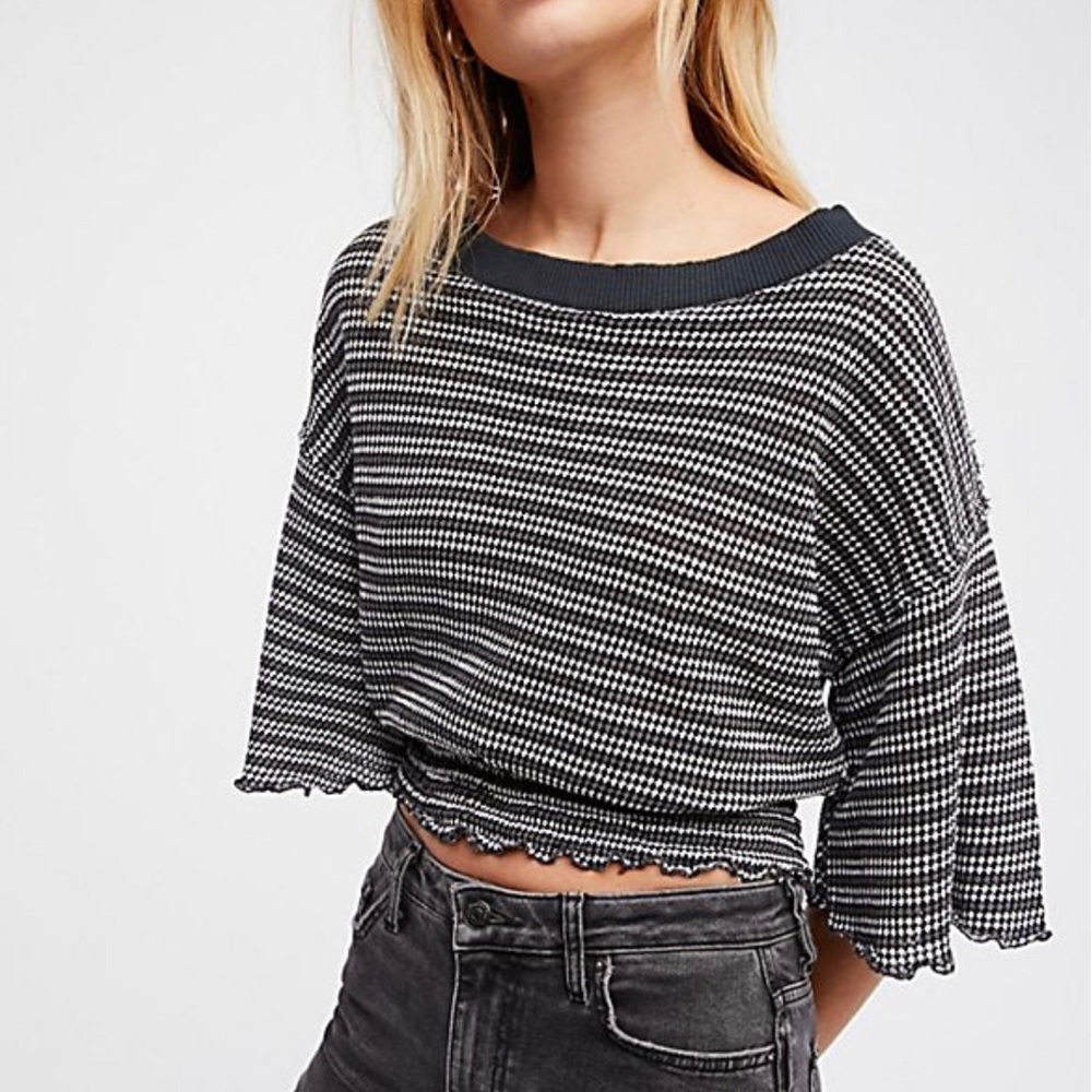 NWOT We the Free Ebony smocked tee